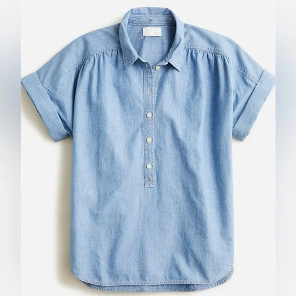 Jcrew Quarter Button down Relaxed Top - Picture 8 of 8